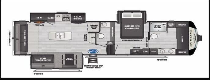 2021 Keystone Montana 3931FB Floor Plan